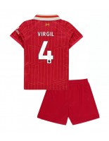 Liverpool Virgil van Dijk #4 Hjemmedraktsett Barn 2024-25 Korte ermer (+ bukser)